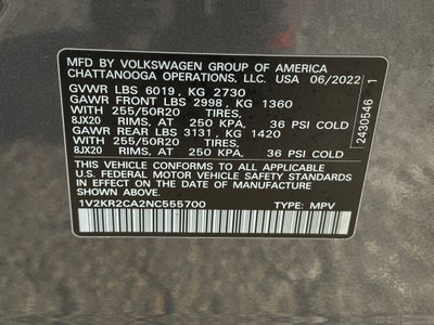 2022 Volkswagen Atlas 3.6L V6 SE w/Technology