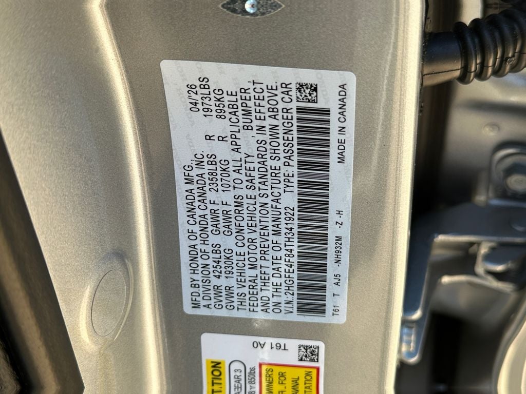 2026 Honda Civic Hybrid 2WD Sport Touring Hybrid
