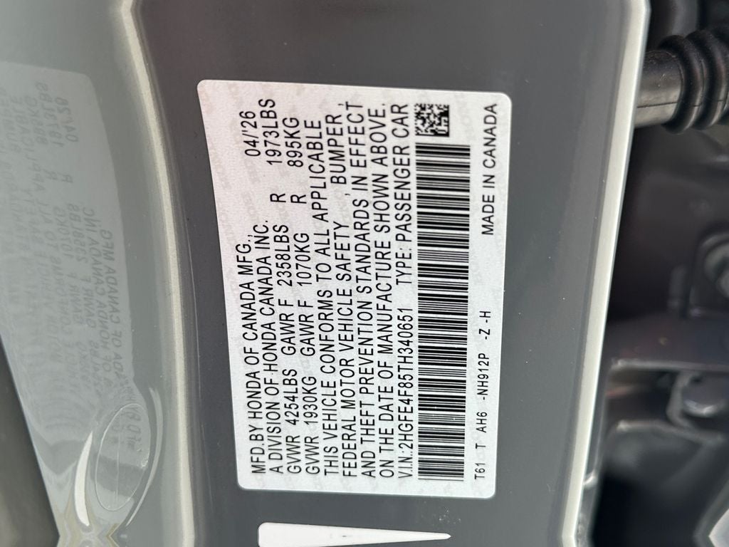 2026 Honda Civic Hybrid 2WD Sport Hybrid