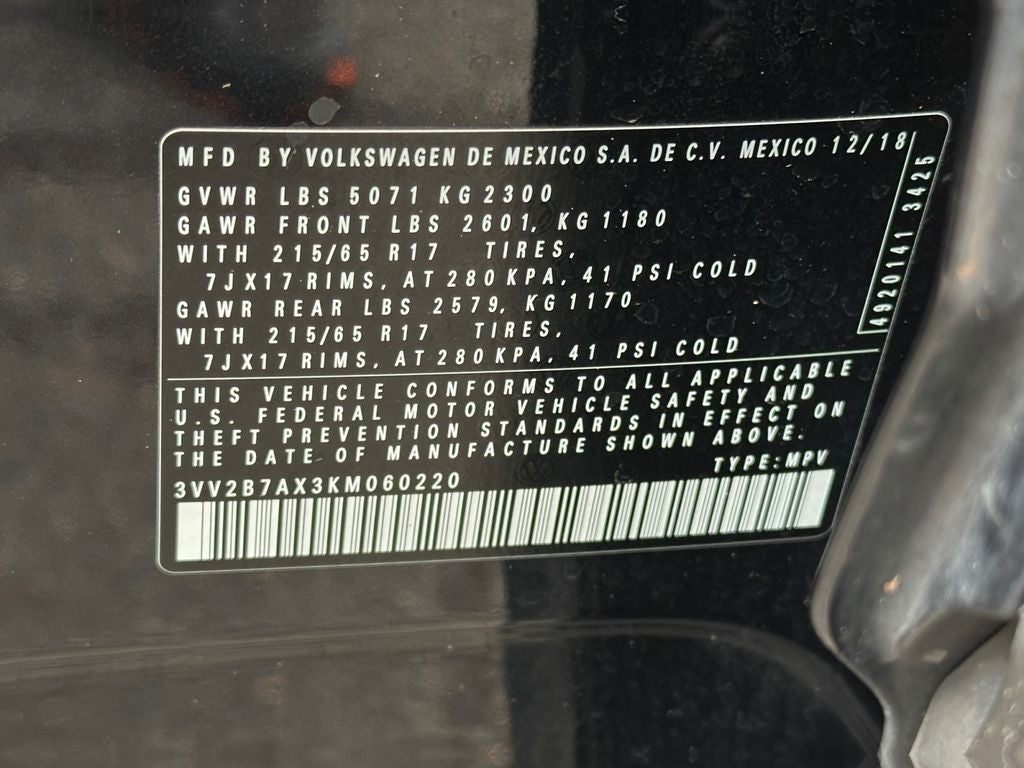 2019 Volkswagen Tiguan 2.0T SE 4Motion