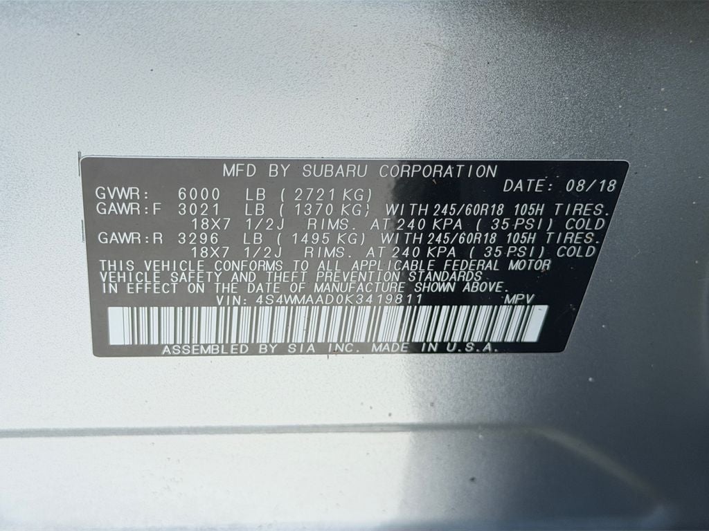 2019 Subaru Ascent Base