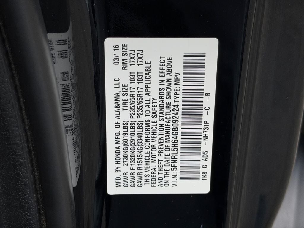 2016 Honda Odyssey EX-L