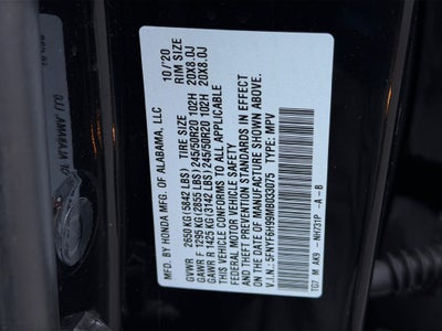 2021 Honda Pilot Touring 8 Passenger