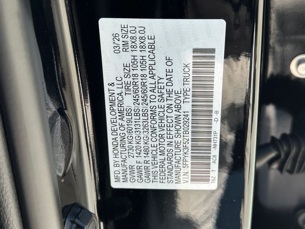 2026 Honda Ridgeline RTL