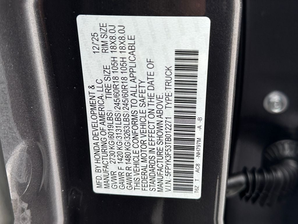 2026 Honda Ridgeline RTL