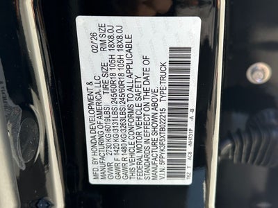 2026 Honda Ridgeline RTL