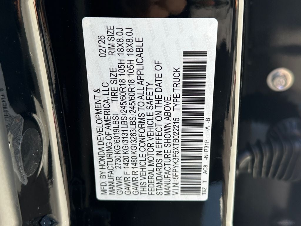 2026 Honda Ridgeline RTL