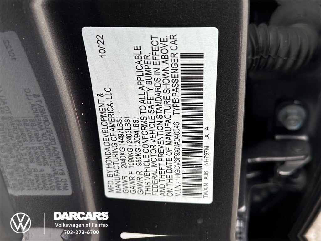 2022 Honda Accord Hybrid Touring