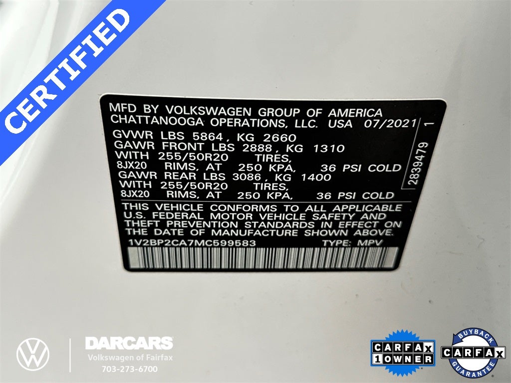 2021 Volkswagen Atlas 2.0T SEL