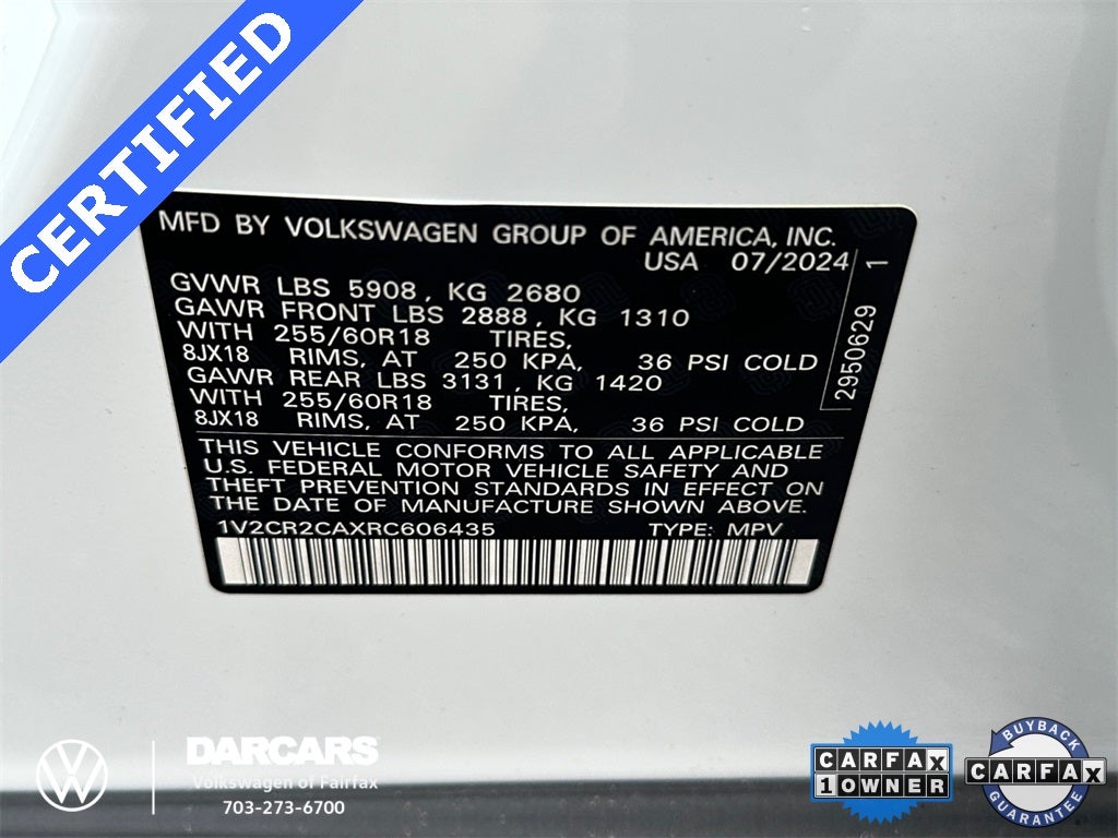 2024 Volkswagen Atlas 2.0T Peak Edition SE w/Technology