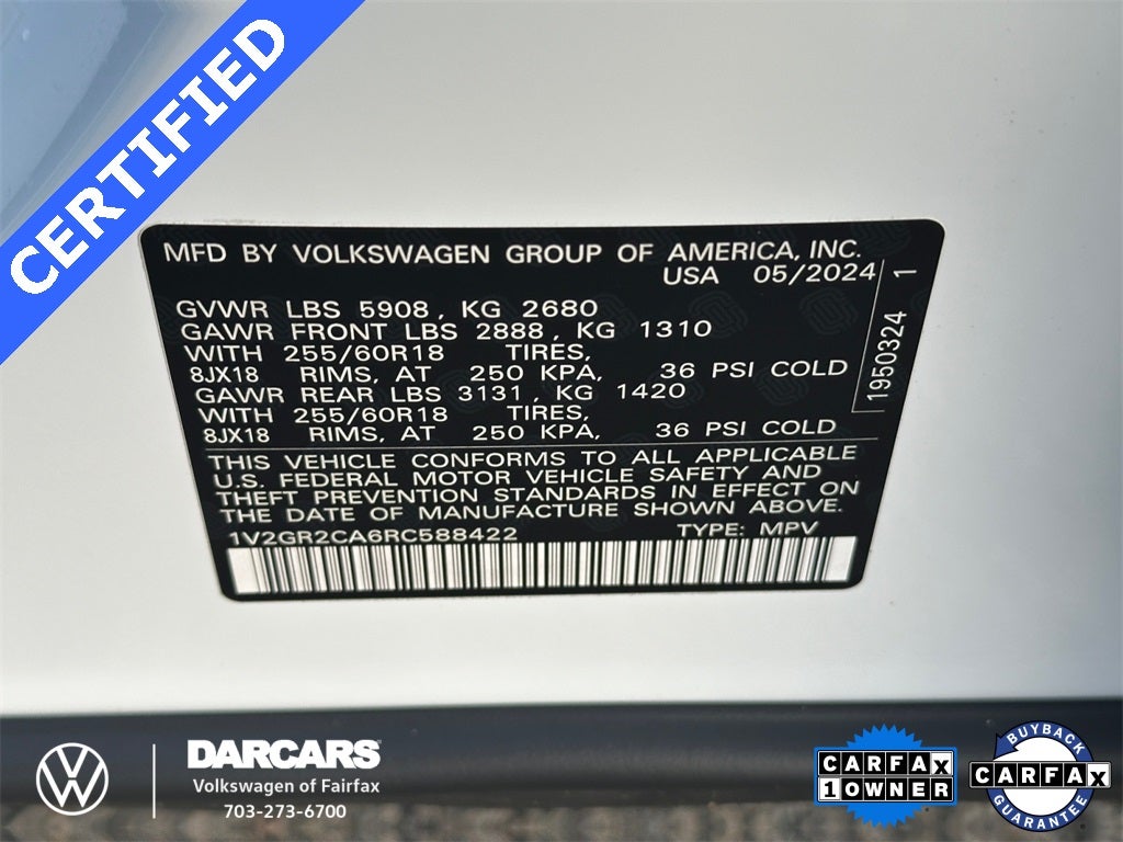 2024 Volkswagen Atlas 2.0T Peak Edition SEL