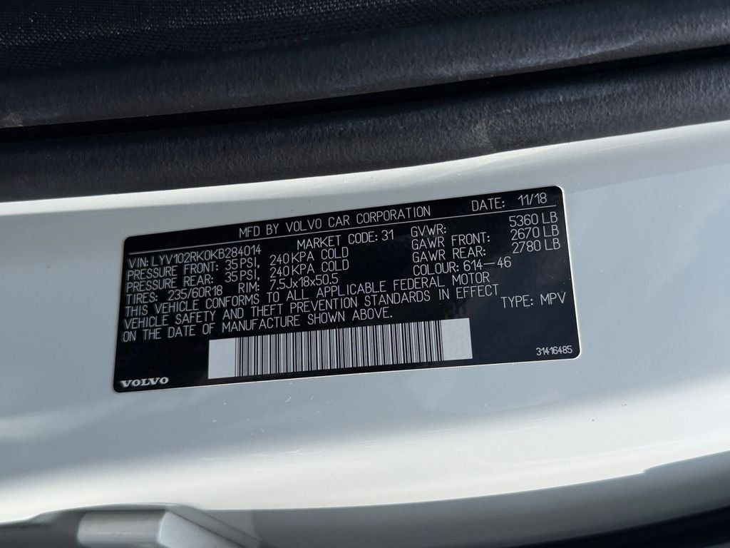 2019 Volvo XC60 T5 Momentum