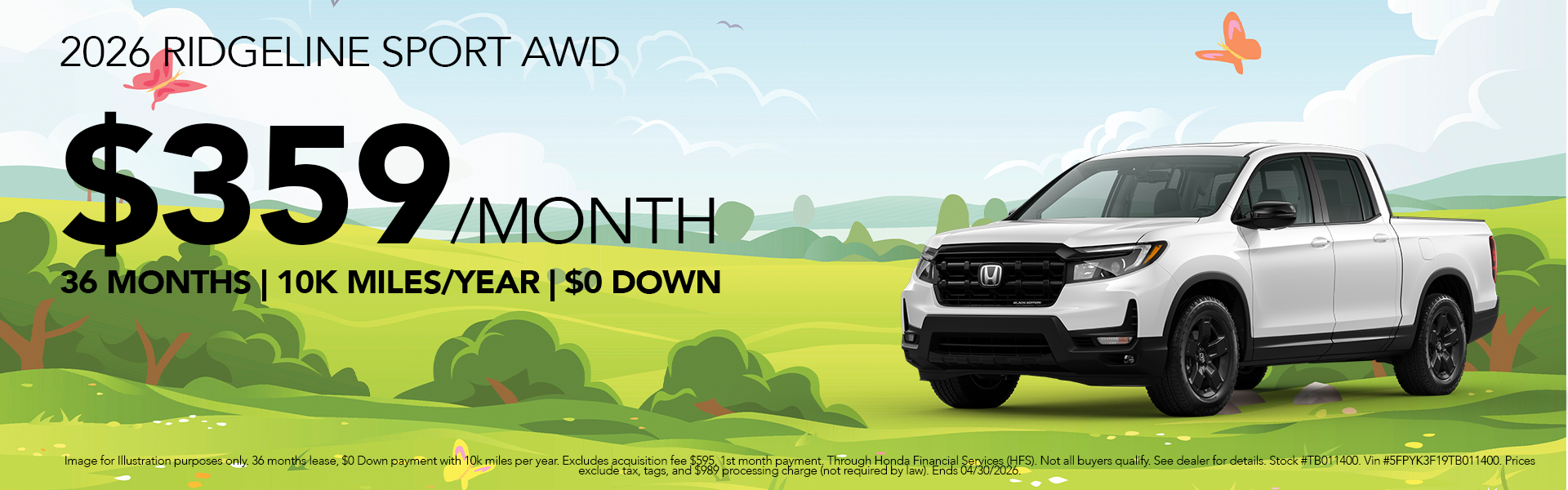 New 2026 Ridgeline Sport