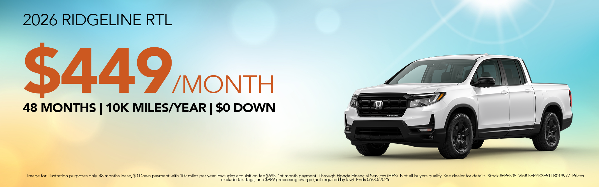 New 2026 Ridgeline RTL