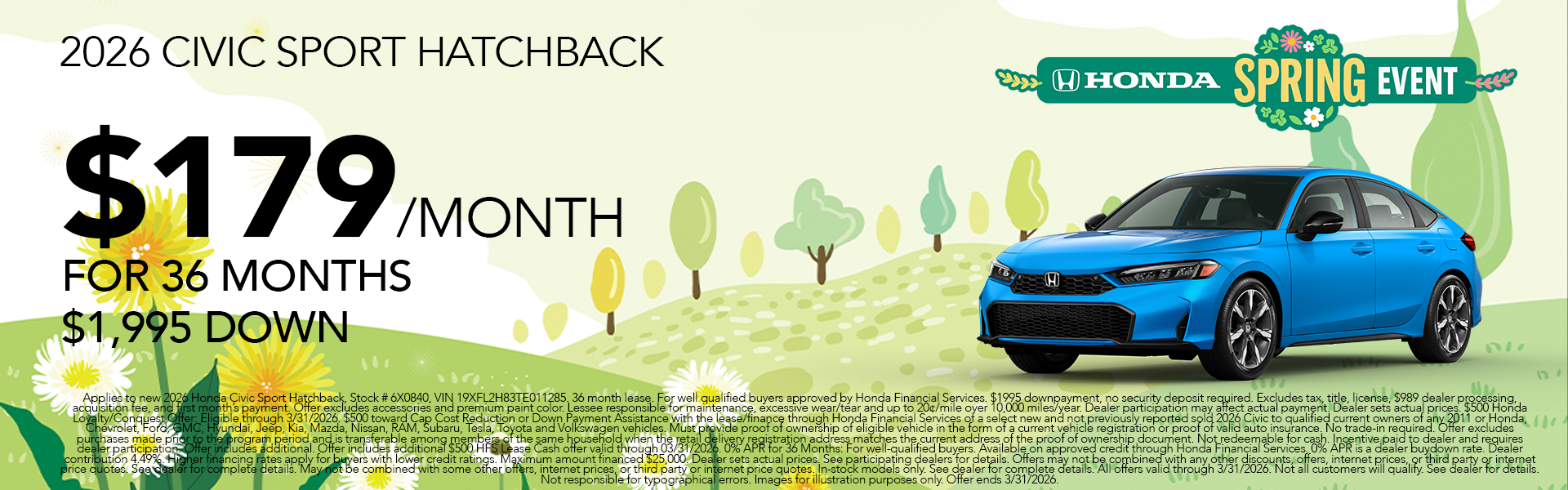 New 2026 Civic Sport Hatchback
