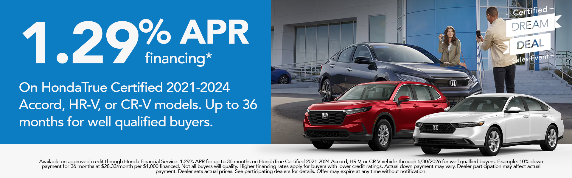 Honda Certified Pre Owned Special