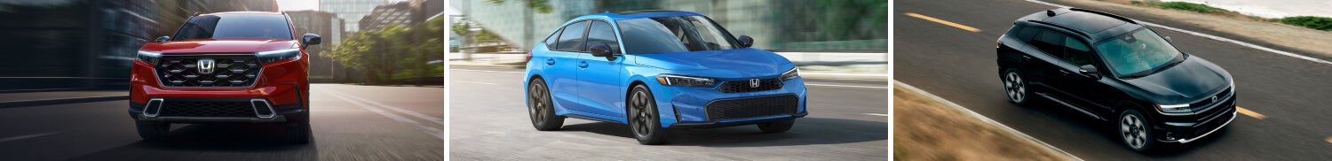 Honda vehicles driving on scenic roads