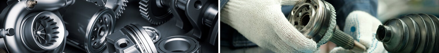 Close up of automotive parts and transmission components